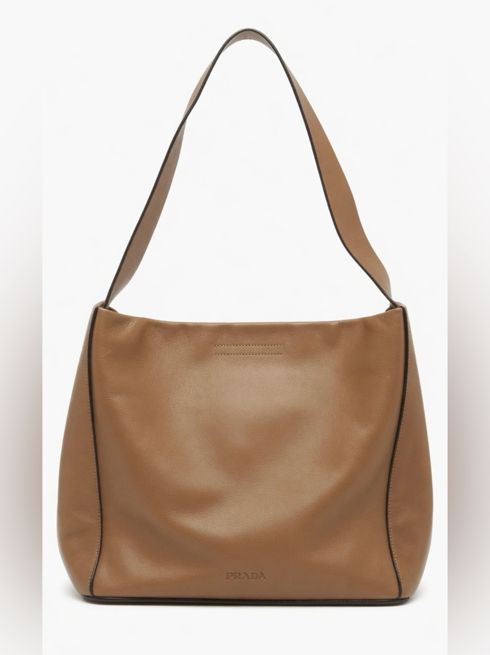 Vintage Prada Camel Leather Shoulder Hobo Bag – Timeless Quiet Luxury